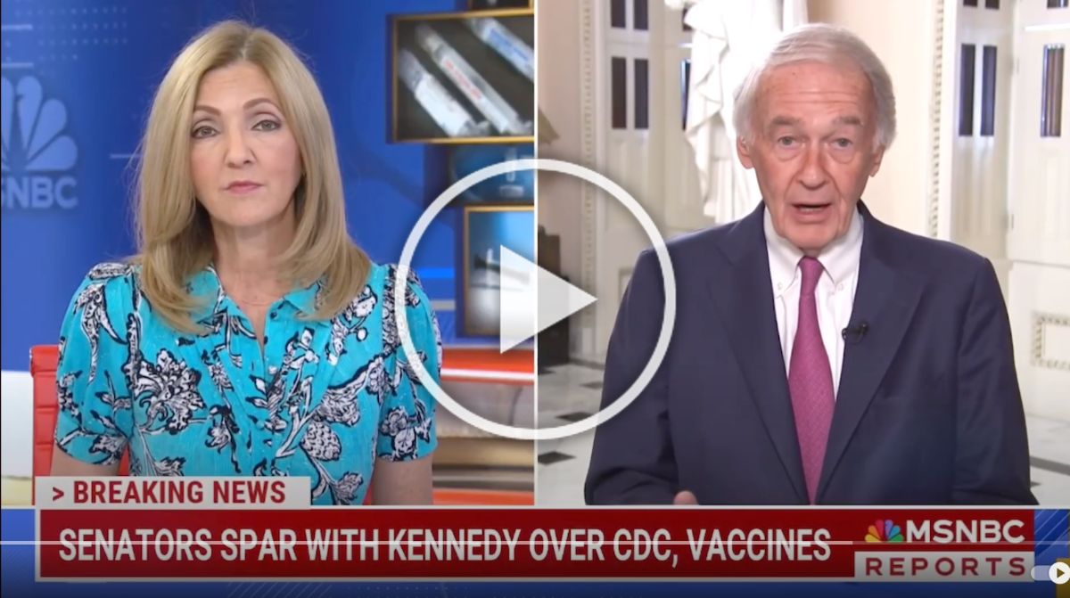 'Screenshot of Ed Markey on MSNBC'