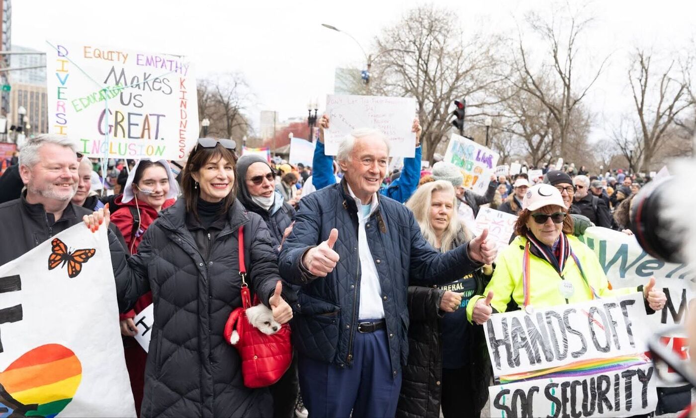 'Ed Markey marching with grassroots supporters'