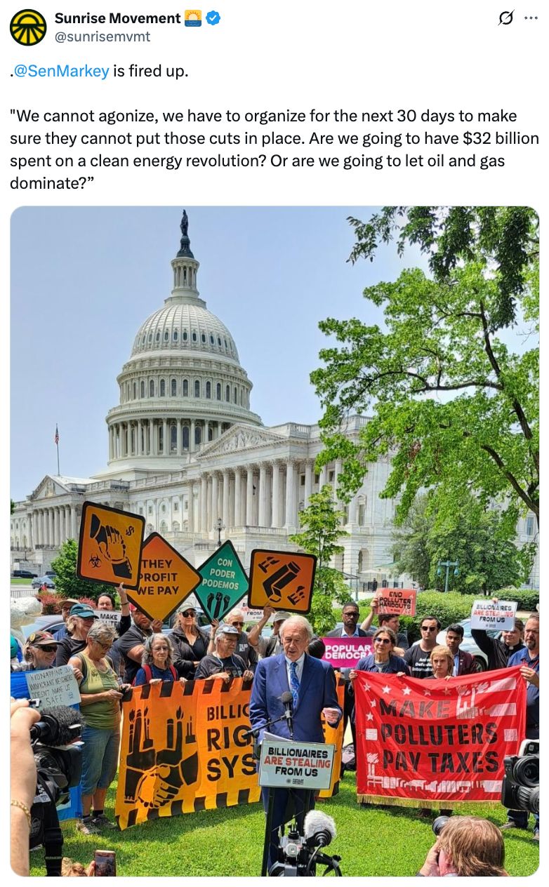 'Ed Markey rallying outside the Capitol'