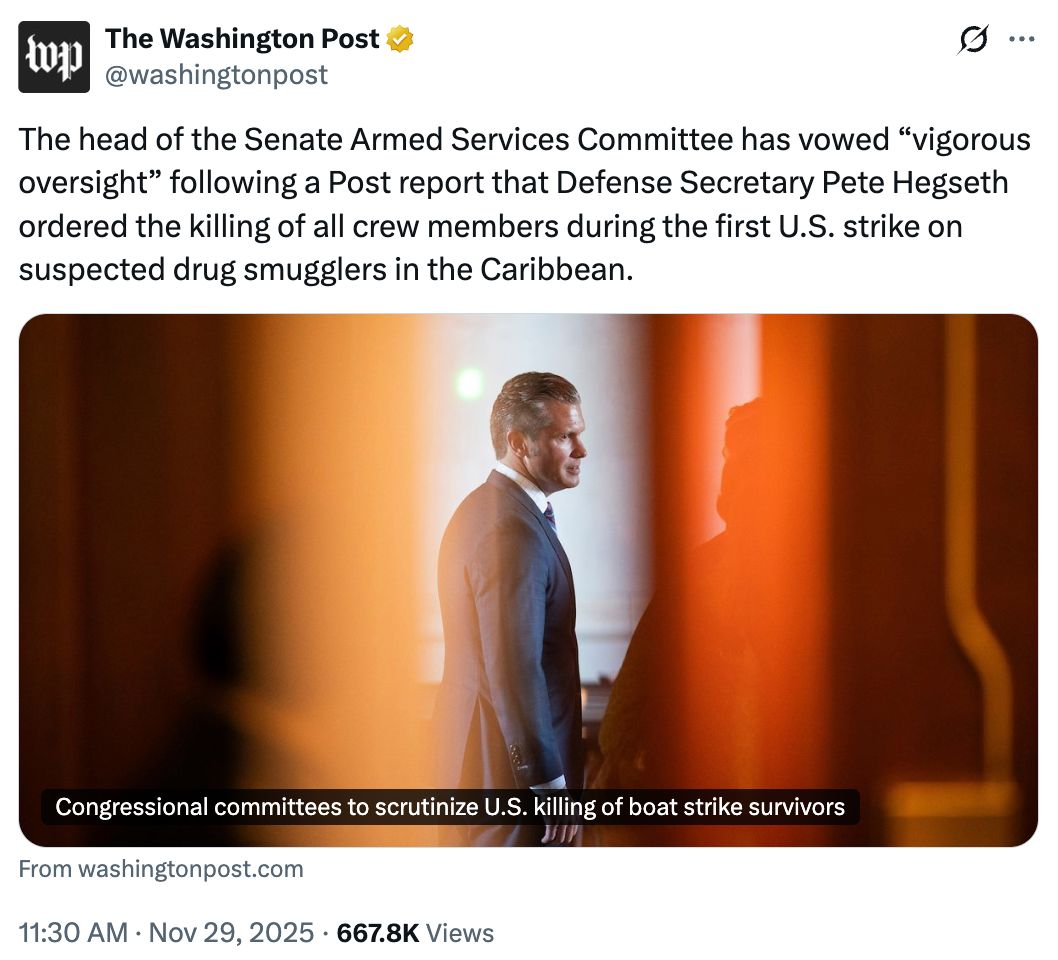 'Tweet of Washington Post investigation'