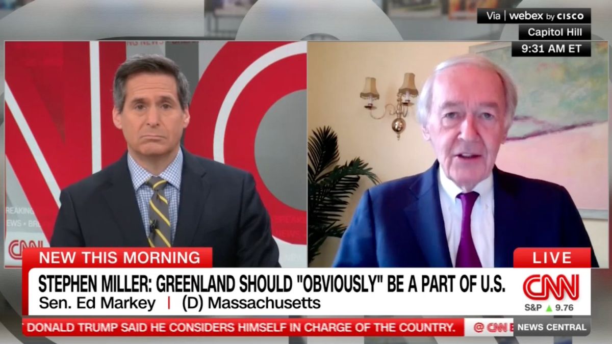 Screenshot of Ed Markey's interview on CNN